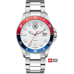 DFB - Metallband - Silber - rot blau - Weiß /42mm