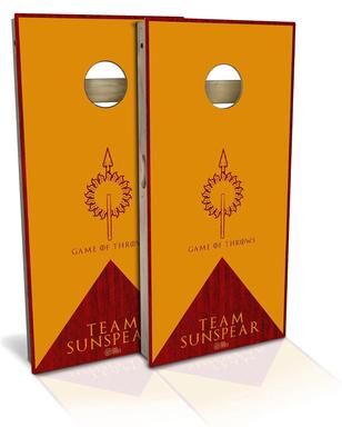 Skip's Garage Game of Throws Team Sunspear Outdoor Cornhole Board Set
