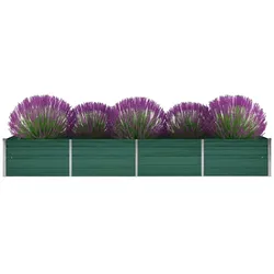 vidaXL Garten-Hochbeet Verzinkter Stahl 320x80x45 cm Grün