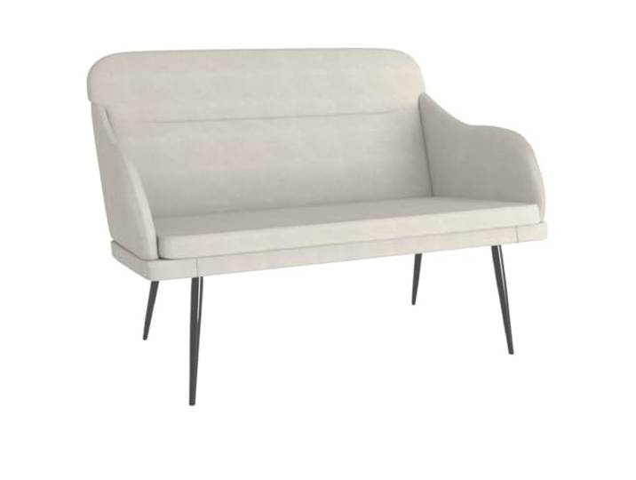 HBBMGYD Sitzbank, cremefarben, 110 x 76 x 80 cm, Velours Weicher Samt, robuster Metallrahmen, geneigte gepolsterte Rückenlehne, tiefe Sitzfläche, gepolsterte Armlehnen