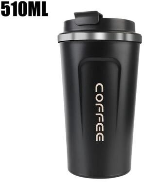 Uplift Picks Stainless Steel Travel Thermos Mug Leak Proof Double Wall Coffee Cup 380 ML 510 ML black 510 Ml