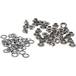 Böttcher-AG Ösen mit Scheiben, Ø 5 mm, Länge 5 mm, silber, 100 Stück