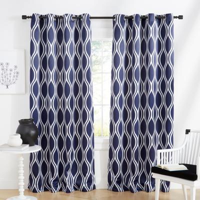 ATI Home Alfie Room Darkening Blackout Grommet Top Curtain Panel Pair