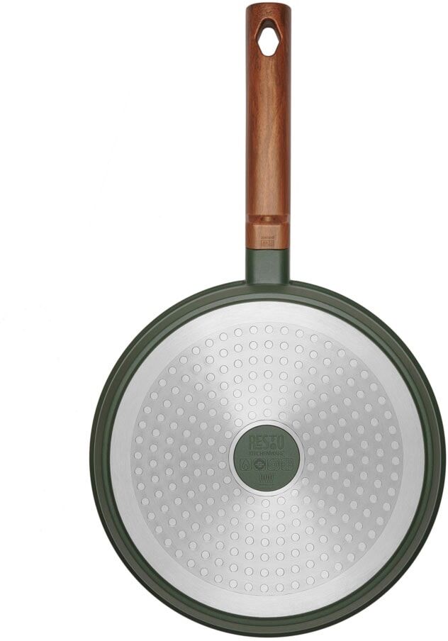 Bratpfanne RESTO KITCHENWARE "Sadr, Universalpfanne langlebig und spülmaschinenfest", grün, H:5,5cm L:45,7cm Ø:24cm, Pfannen, Bratpfanne, Innere Queenhome-Antihaftbeschichtung für mehr Widerstandsfähigkeit