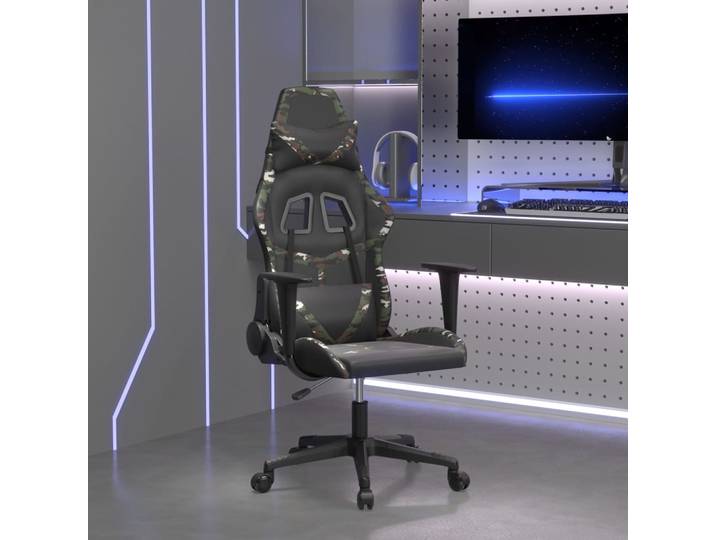 vidaXL Gaming-Stuhl Schwarz und Tarnfarben Kunstleder