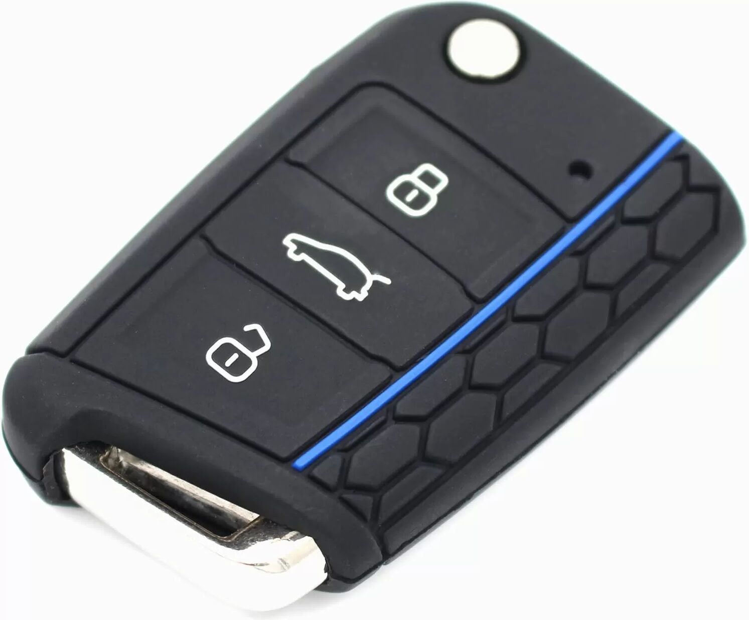 INF Autoschlüsseletui für Golf 7/Lingdu/New Octavia/Karoq/Kodiak/Komik/Yedi Schwarz + Blau