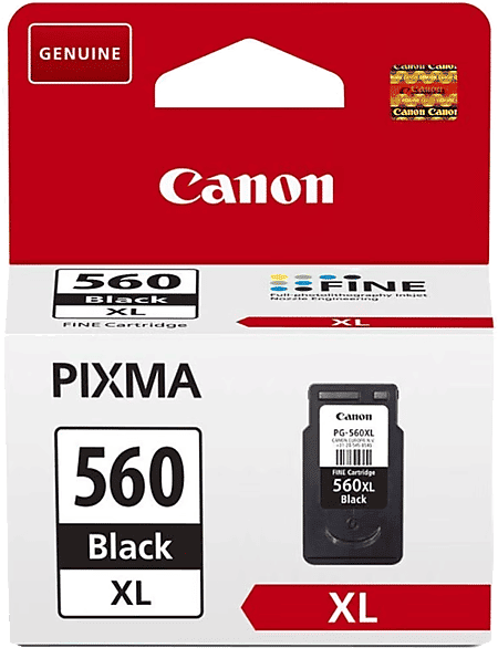 Cartucho de tinta - Canon PG-560XL 3712C001, Hasta 400 hojas, Tamaño XL, Negro
