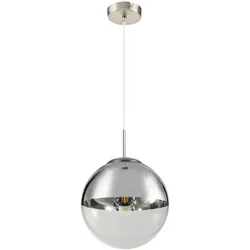 Decken Pendel Leuchte Wohn Zimmer Glas Kugel Hänge Lampe chrom klar im Set inkl. LED Leuchtmittel