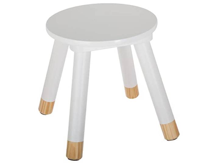 Atmosphera kinderkrukje wit voor aan een kleine kindertafel - kinderstoel - krukje - houten stoel voor kinderen