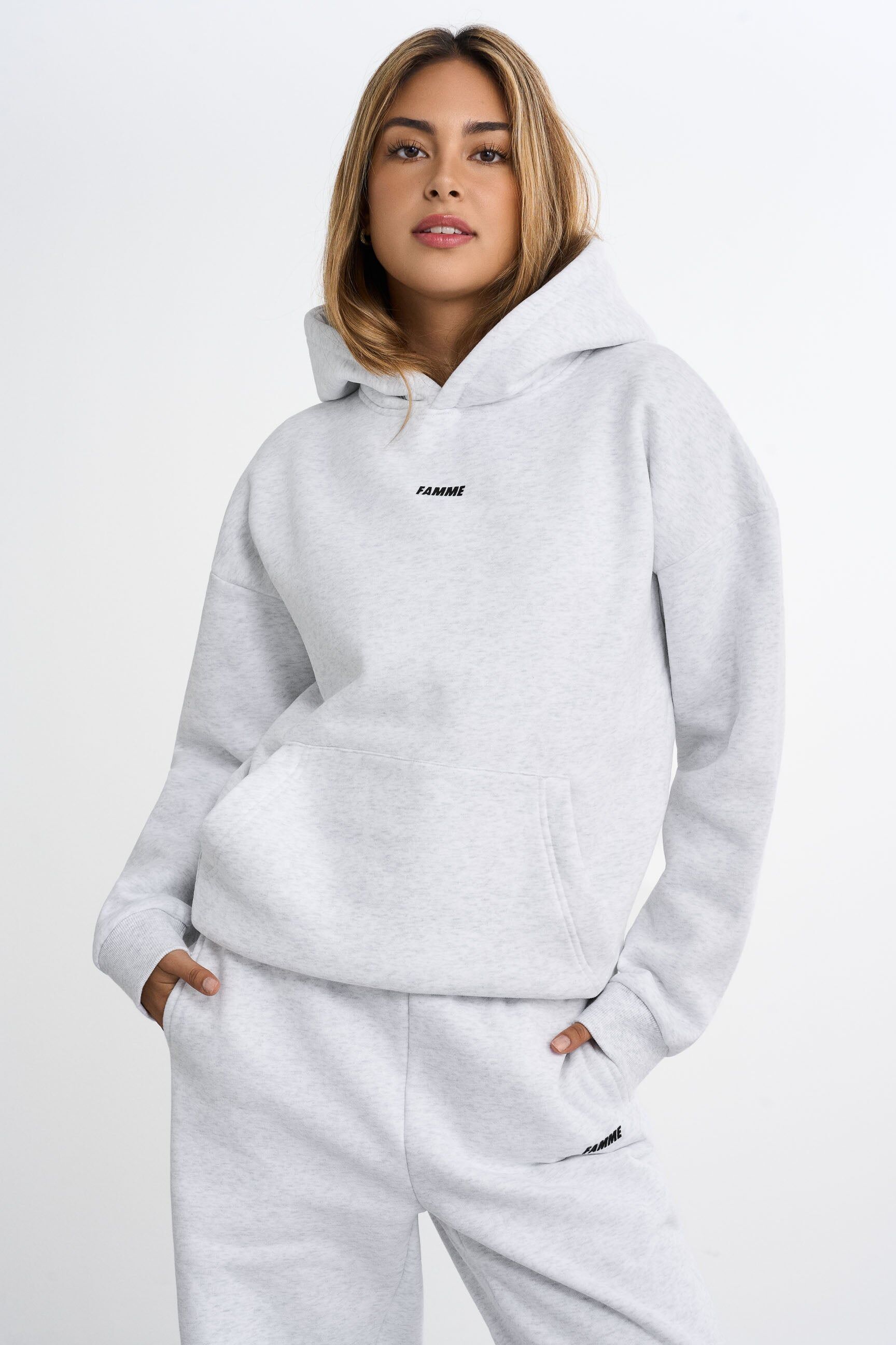 FAMME - Essential Oversized Hoodie - Grey / XS