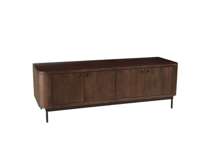 Meuble tv design bois foncé 4 portes