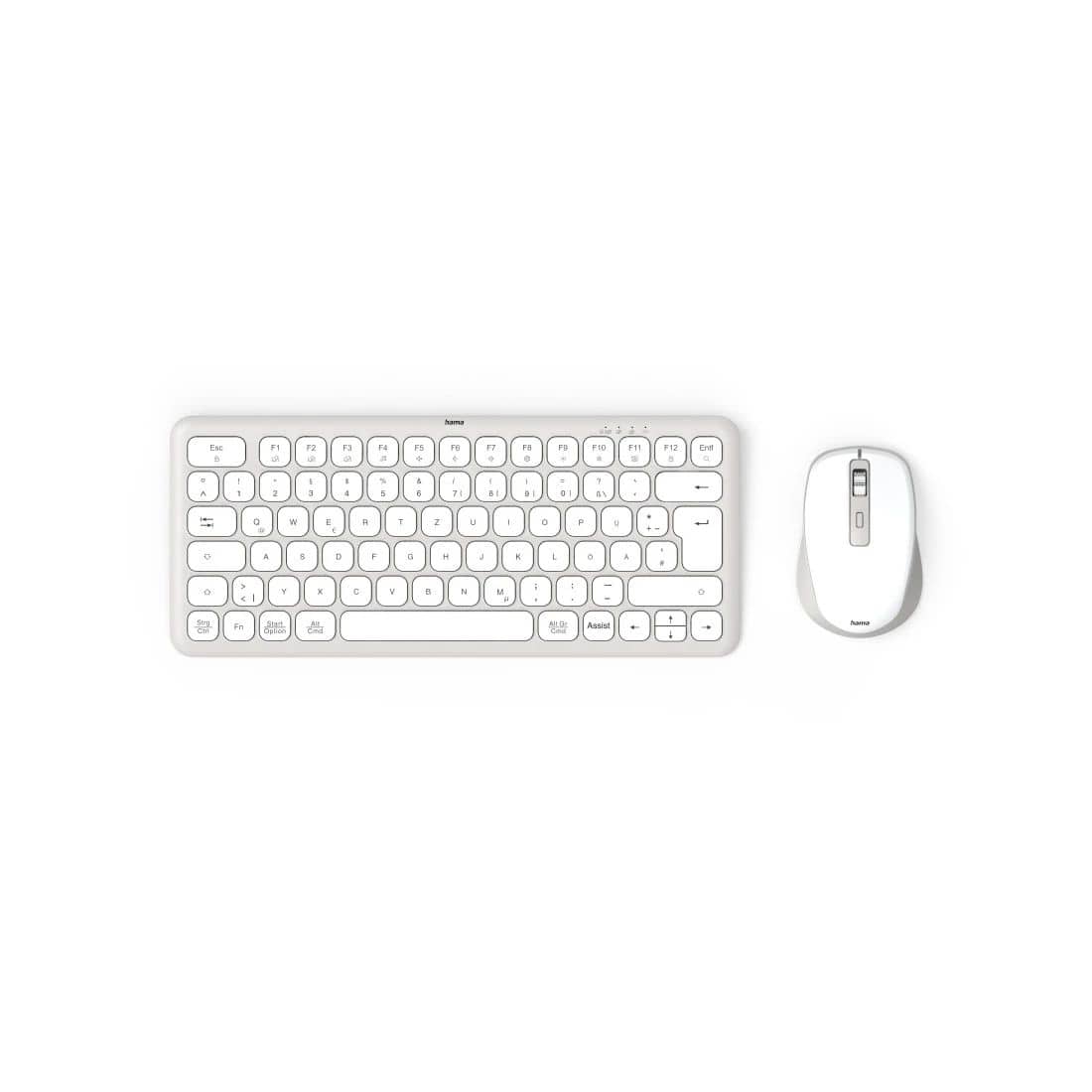 Hama 173062 WKM-500 Home Tastatur USB + RF Wireless + Bluetooth 2.4 GHz (Grau, Weiß) 00173062