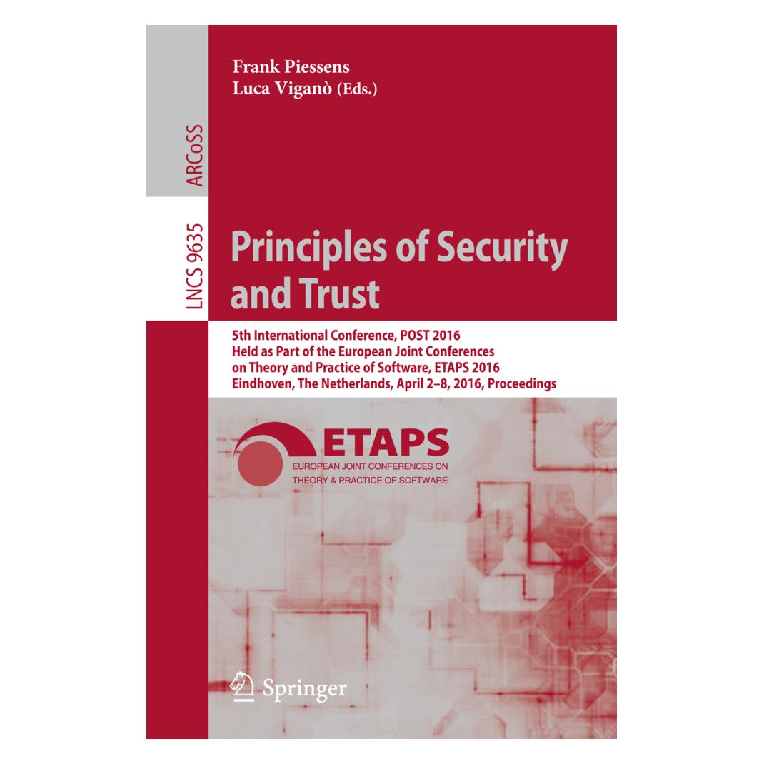 Springer Principles of Security and Trust (Englisch, Softcover, Frank Piessens, Luca Viganò) (55613973)