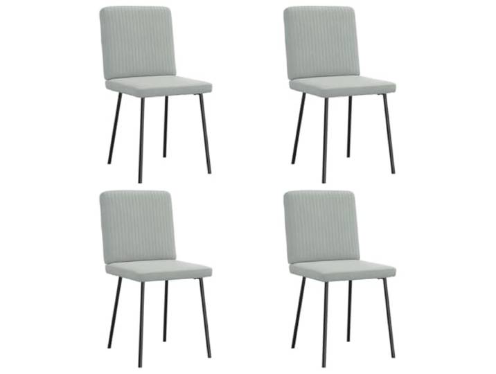 KUTYWEXFM Esszimmerstühle 4er Set Samt Polsterstuhl Hellgrau Küche Weich gepolsterte Stühle mit Samtbezug, stabilem Metallgestell und ergonomischer Form für Küche, Wohnzimmer & Gästezimmer.