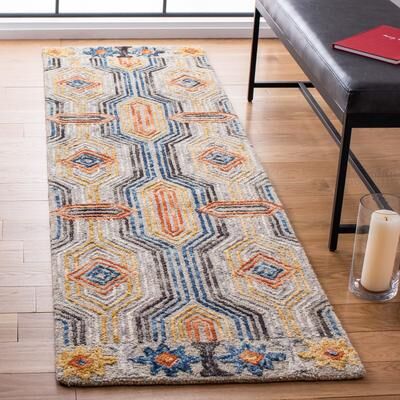 SAFAVIEH Handmade Trace Idelette Geometric Wool Rug