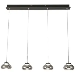 FABAS LED-Pendelleuchte Arabella Alu, Eisen, Stahl & Metall Grau Rauch