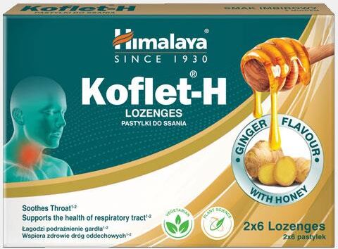 HIMALAYA HERBALS PASTILHAS KOFLET GENGIBRE 2x6 PASTILHAS