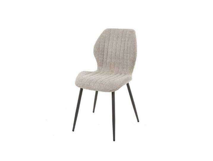Vintagehaus Esszimmerstuhl Retro Esstischstuhl Chevron Bouclé