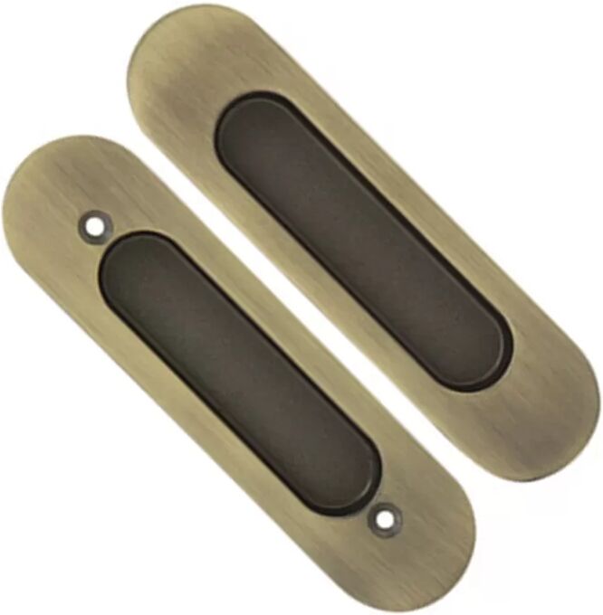 INF Eingelassener Schiebetürgriff Set - Zinklegierung, Mehrere Farben Bronze