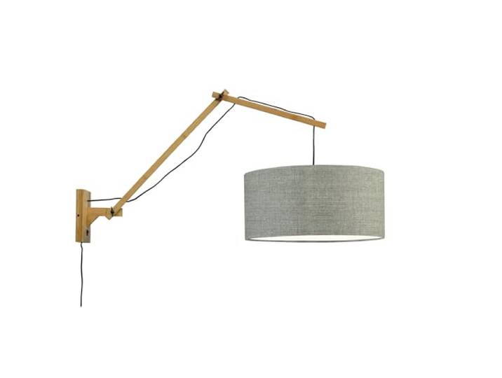 Good&Mojo Wandlampe Andes - Bambus/Taupe - 95x47x55cm - Rund - Bamboo - Wandlampen für innen - Wand beleuchtung für Schlafzimmer & Wohnzimmer