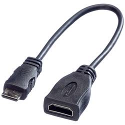 ROLINE HDMI High Speed Kabel mit Ethernet, HDMI BU - Mini HDMI ST, 0,15 m 11.04.5586