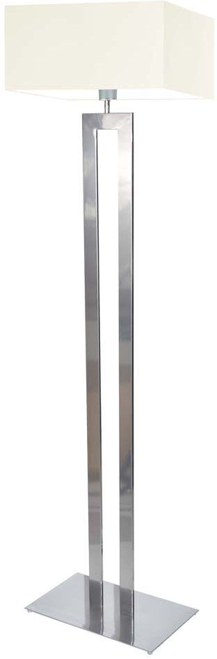 17 Stories Arsh 161 H cm Traditional Floor Lamp Silver/Ecru 161cm H X 40cm W X 40cm D