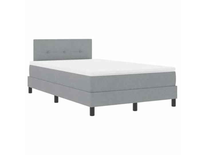 KTHLBRH Boxspringbett mit Kopfteil hellgrau 120 x 190 cm Stoff Taschenfederkern, verstellbares Kopfteil, atmungsaktives Gewebe, minimalistisches Design, robuste Struktur