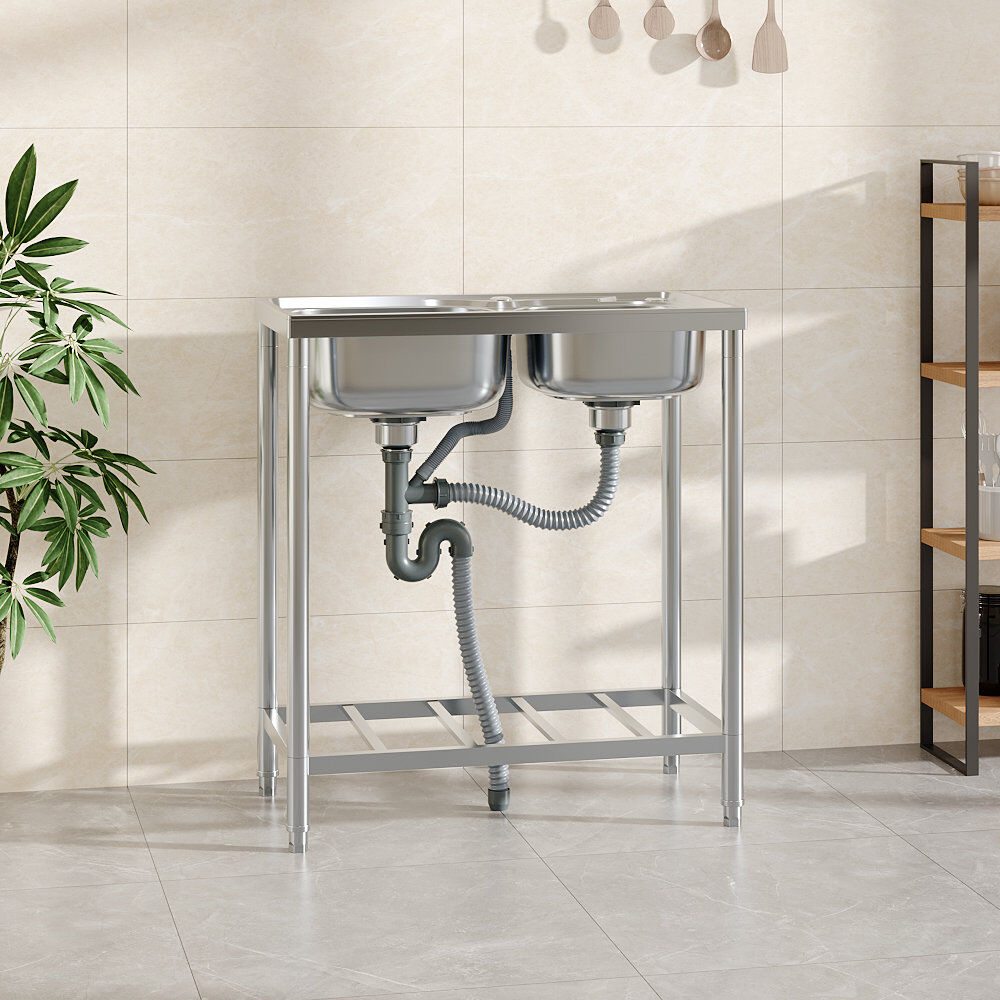 Belfry Kitchen Aquashicola W Double Bowl Stainless Steel Kitchen Sink Stainless Steel 405 cm W x 850 cm H