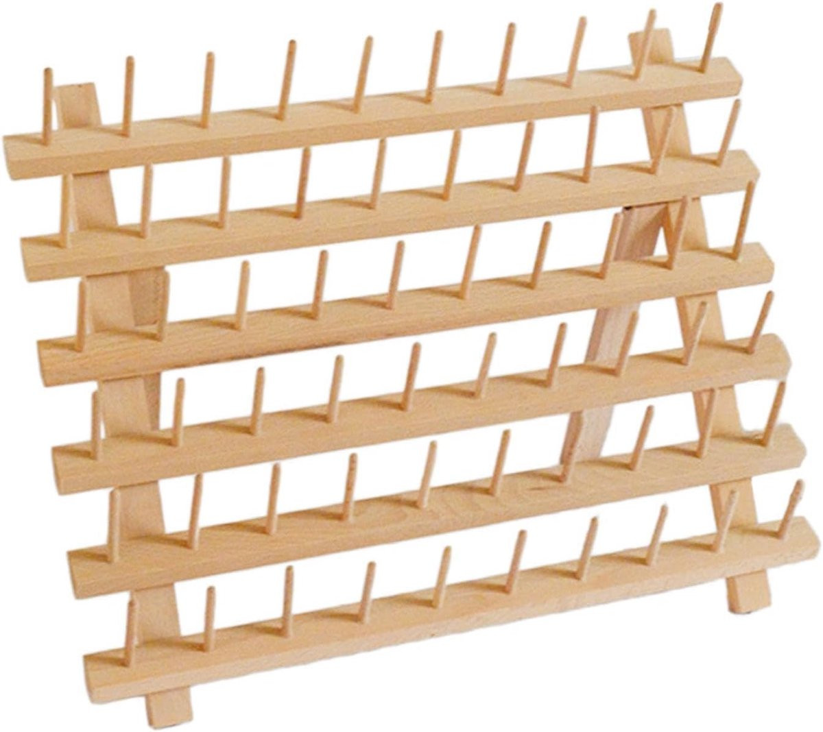 Opvouwbaar Garenrek Houtkleur - Naaigaren Organizer met Uitschuifbare Poten - 40 x 34 cm