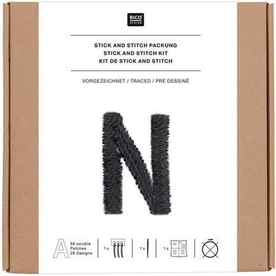 Stick & Stitch Packung Alphabet grafisch, schwarz, inkl. was