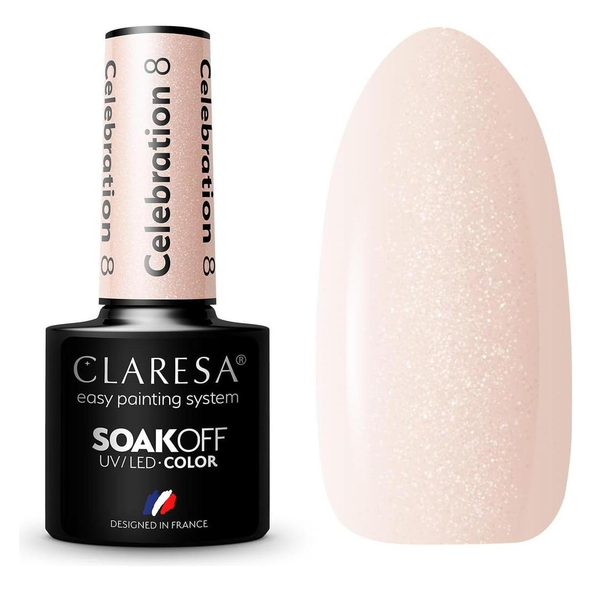 Claresa Soak Off Uv/Led Celebration Gel Polish 08 5G (Beige, Farblack) (5903819814071)