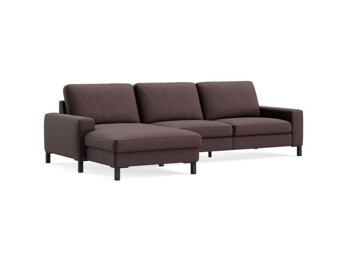 Ecksofa Step Basic Stoff Salt n pepper burgunder B 179 T 164 cm - Möbel Konfigurator: Traummöbel individuell zusammenstellen - Ecksofa