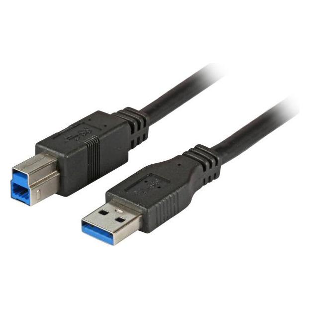 EFB Elektronik GmbH USB3.0 Anschlusskabel A-B, St.-St., 5,0m, schwarz, Premium, Für Datenübertragungsraten bis zu 5 (5 m, USB 3.2 Gen 1) (K5236.5)
