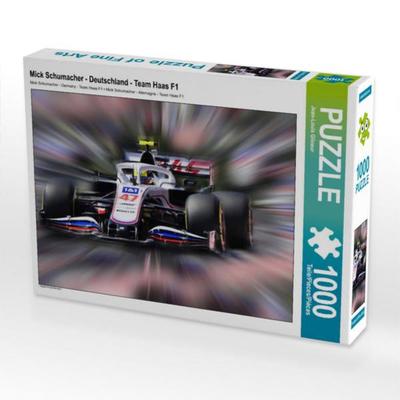 CALVENDO Puzzle Mick Schumacher - Deutschland - Team Haas F1 1000 Teile Puzzle quer | 1000 Teile Lege-Größe 64 × 48 cm Foto-Puzzle für glückliche