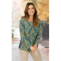 Baumwoll-Shirt in Druck rauchblau in Größe 52/54 von DW-Shop, Rauchblau, 52/54