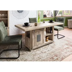 Esstisch Mango 180x90x76 beige lackiert RAILWAY