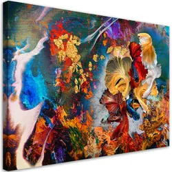 WANDBILD farbenfrohe fisch abstraktion