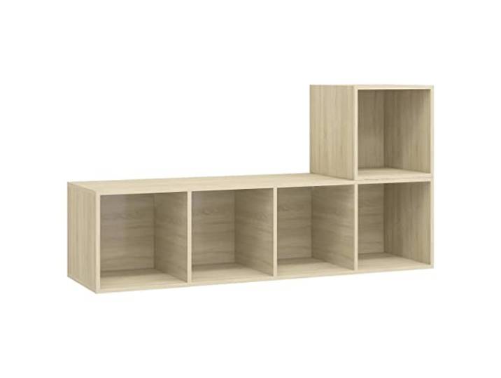 GHVBNMF 2-tlg. TV-Schrank Set Hängend Sonoma-Eiche Holzwerkstoff Wandmontiertes Lowboard-Ensemble für Wohnzimmer und Schlafzimmer mit flexibler Platzierung und pflegeleichter Oberfläche.