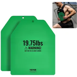 VEVOR Gewichtsplatten für Gewichtswesten 17,8 kg Set (2 x 8,9 kg), Flache Gewichtswestenplatten für WODs & Funktionelles Training, Ergonomisches Zusatzgewicht für Krafttraining, Laufen & Fitness, Grün