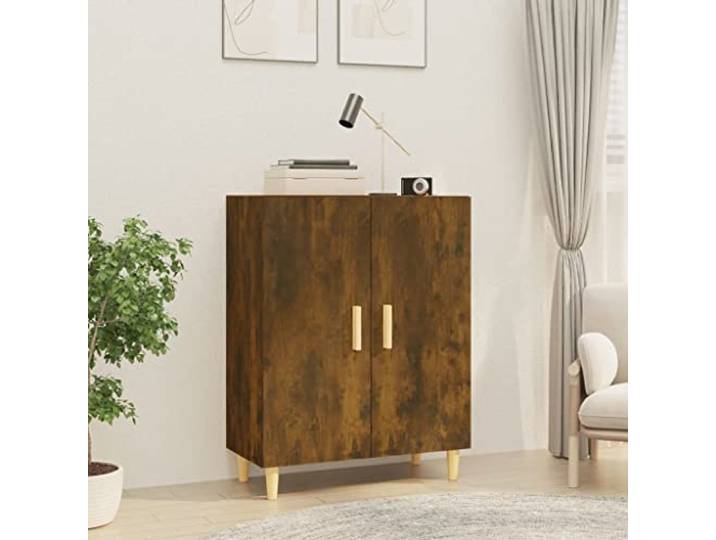 HEFZGDB Klassisches Sideboard mit Stauraum: Dekoratives Sideboard für die Inneneinrichtung aus Holzwerkstoff mit Zwei Türen zur Aufbewahrung und stilvoller Oberplatte in Räuchereiche