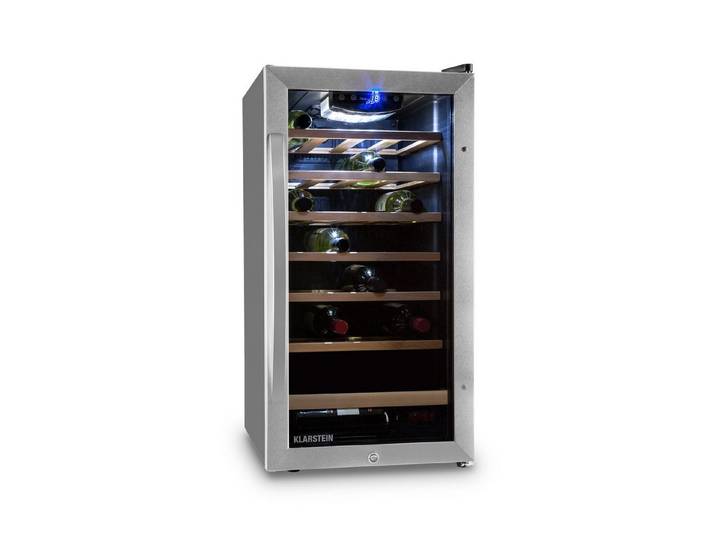 Klarstein Weinkühlschrank Vinamour 26 Uno, für 26 Standardflaschen á 0,75l,Wein Flaschenkühlschrank Weintemperierschrank Weinschrank Kühlschrank