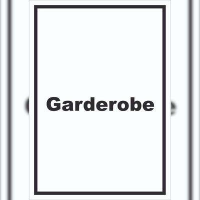 HB-Druck Garderobe Schild mit Text Kleidung aufbewahren hochkant A6 Rückseite selbstklebend