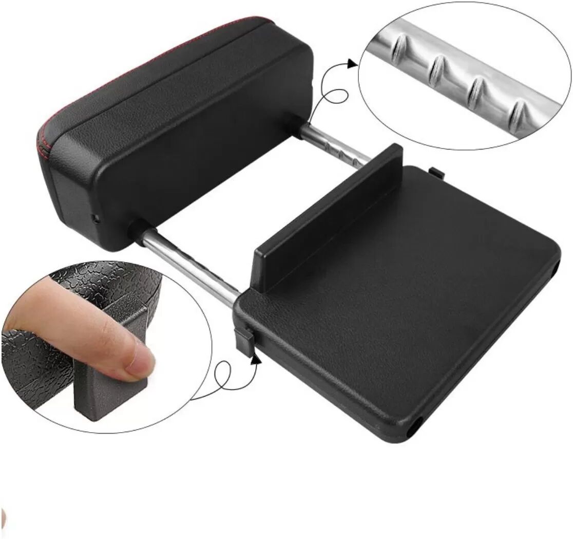 INF Boîte de rangement pour accoudoir de voiture - Organisateur de console centrale ABS réglable pour confort de conduite et Beige