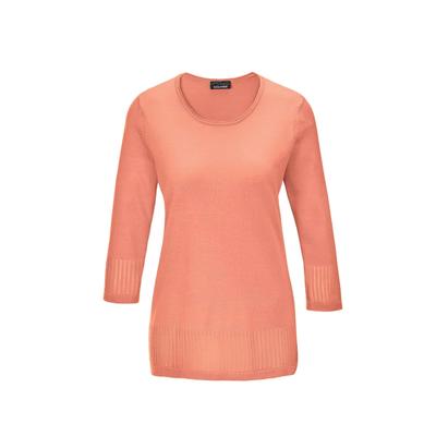 3/4 Arm-Pullover GOLDNER "Gepflegter Ajour-Pullover mit femininen Durchbrüchen", Damen, Gr. 54, rosa (melone), Obermaterial: 100% Polyacryl PAN., normal, Rundhals, Sonstiges, Pullover, Ohne