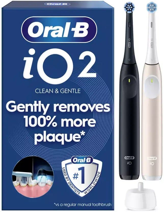 Oral-B iO2 Duo Pack Electric Toothbrush – Night Black & Pink