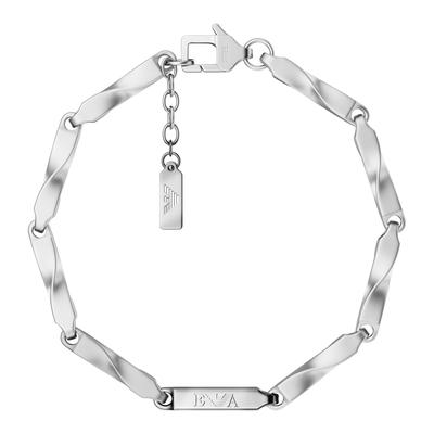 Armband EMPORIO ARMANI, silber (edelstahlfarben), Armbänder, Herren, 20,5cm, Edelstahl, Armband