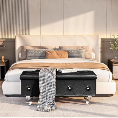 Combo Retail Shop Bedroom Upholstered Storage Ottoman With Legs And Safety Hinge, Stylish Footstool For Bedroom Storage Bedroom Upholstered Storage Ottoman With Legs And Safety Hinge, Stylish Footstool For Bedroom Storage