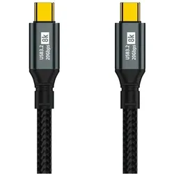 PowerGuard NylonBraid Data & Charge USB-C Kabel USB 3.2 Gen 2x2 20 Gbit/s 8K 100W 1m (1 m, USB 3.2 Gen 2x2, 100 W), USB Kabel