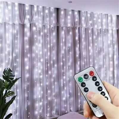 Uplift Picks 3M 6M USB LED Curtain Fairy Lights With Remote 8 Modes white 3mx1m 100 Led