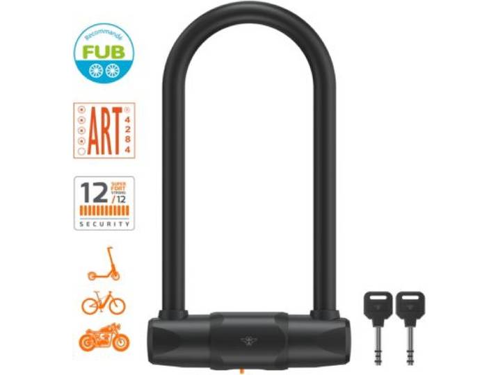 Casr - Antivol En U Certifié Fub 2 Roues Noir